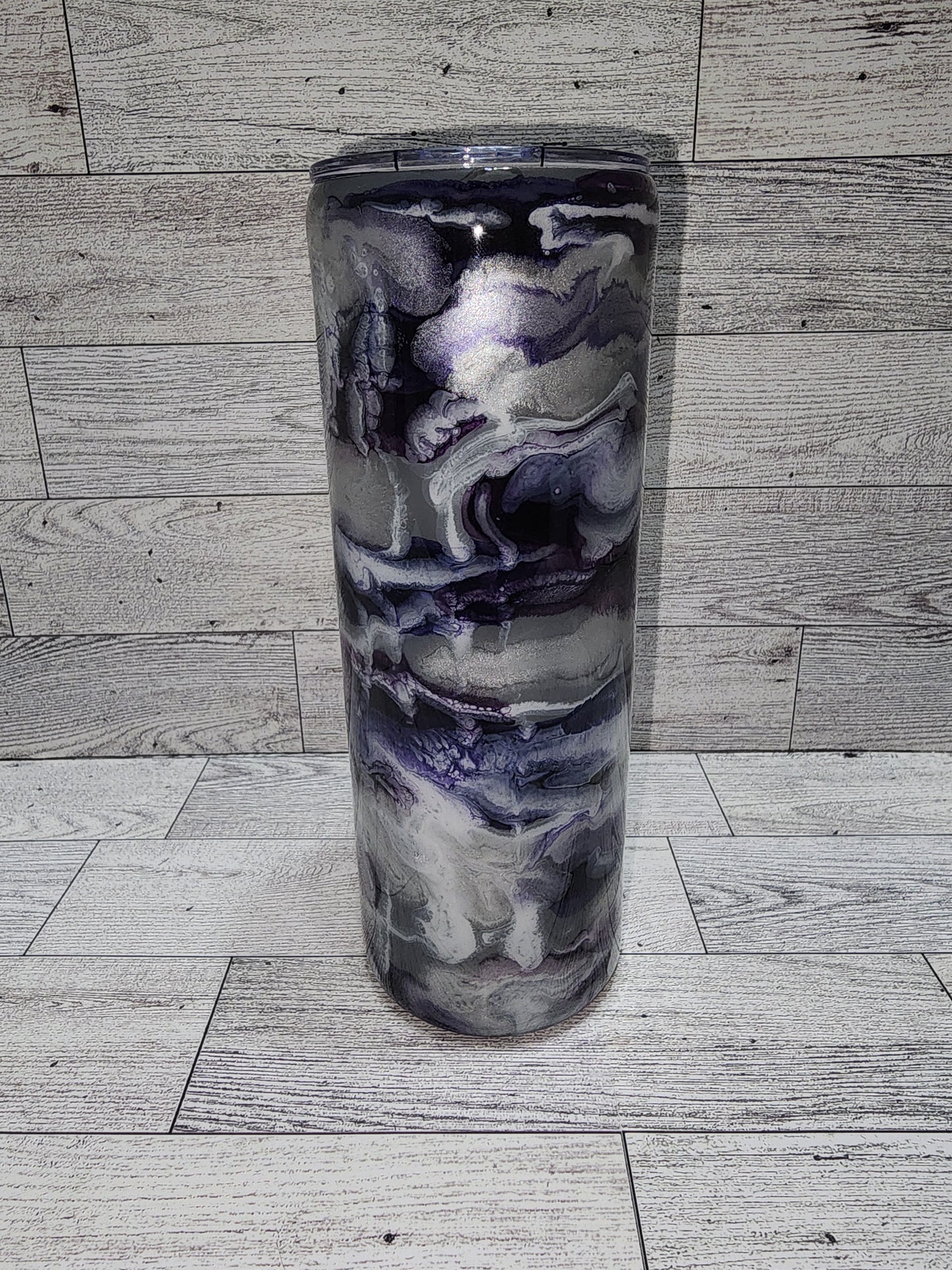 Purple Silver White Swirl