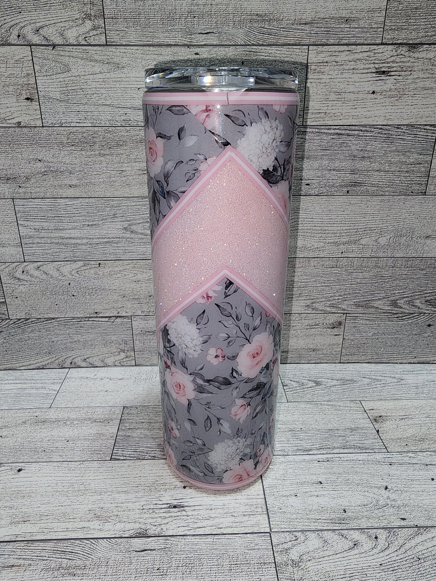 Grey with Pink Flowers