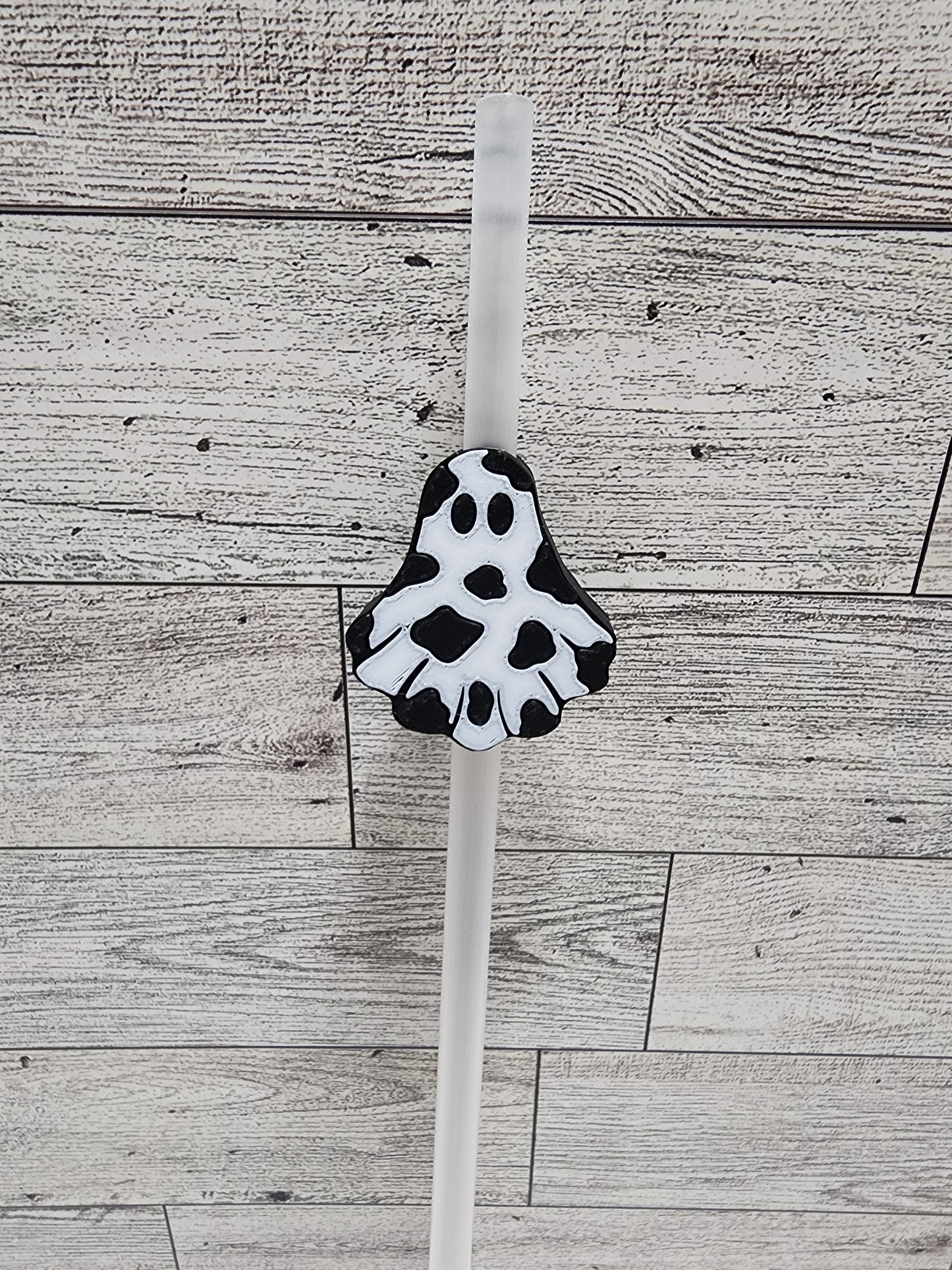 Ghost Cow Straw Topper