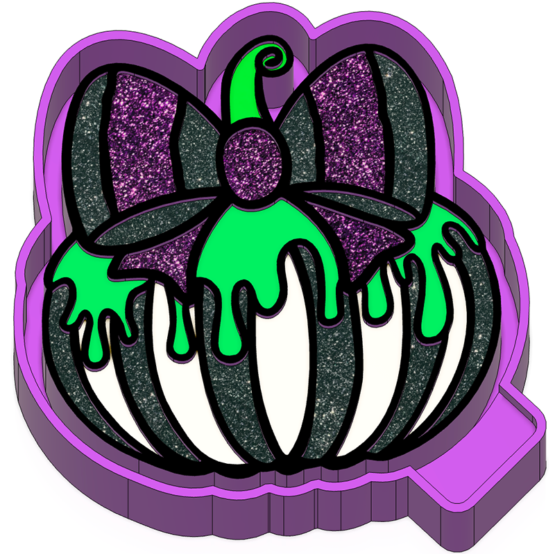 Spooky Pumpkin Clown Stripes Freshie