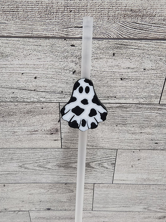 Ghost Cow Straw Topper