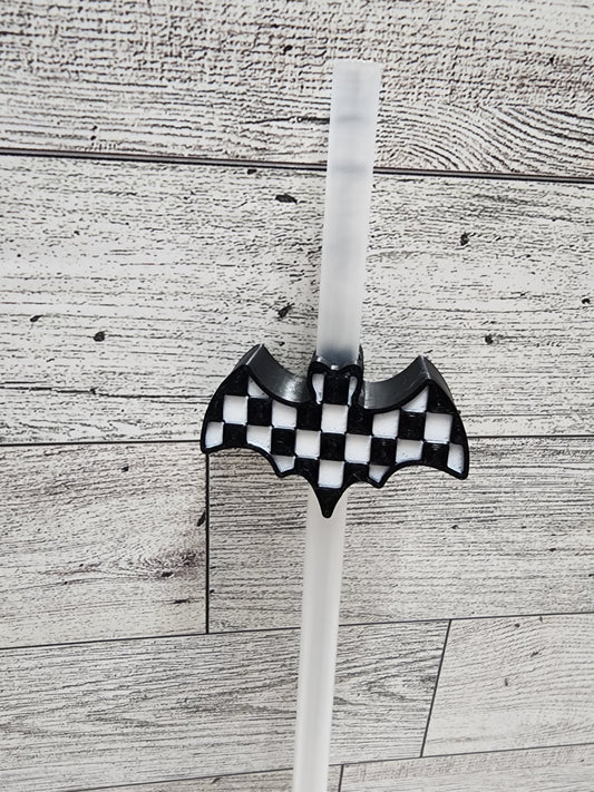 Checkered Bat Straw Topper