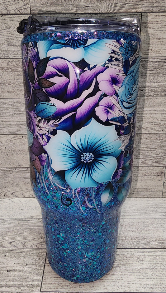 Purple Blue Floral
